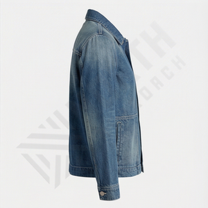 Nouveautés Veste en jean d'hiver pour homme de haute qualité Col montant Logo avant Déchiré Lavé Style streetwear tendance - Product Image 3