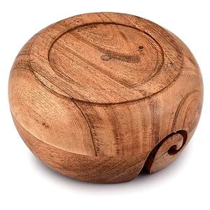 Bol à fil en bois naturel avec trou de guidage de fil lisse - Product Image 3