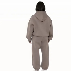 Unisex High Quality 320 Gsm Cotton Flared <b>Thick</b> Tracksuit Set New Acid Wash Distressed Embroidery Custom Zip Manufacturer Winter - Product Image 3