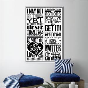 Toile imprimée : Œuvre d'art motivante avec citations positives et design graphique, encadrée de blanc - Product Image 1