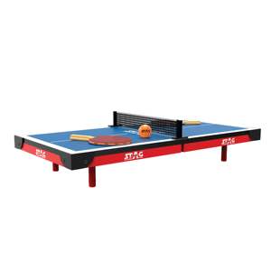Ensemble de tennis de table pliable Stag Iconic Super Mini, table en plastique et MDF de 25 mm avec surface durable pour une utilisation à la maison et en extérieur - Product Image 1