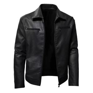 Chaqueta de cuero rojo brillante para hombre, ropa de abrigo de motociclista con estilo ajustado con mangas con cremallera y diseño informal, colores Oem - Product Image 3