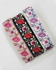 Rubans et dentelles brodés à la machine sur mesure, motif floral, trois coloris, pour robes de mariée et boutiques - Product Image 4
