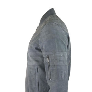 Factory Directly Provide Genuine <b>Leather</b> Bomber <b>Jackets</b> for <b>Men</b> 2025 Winter Breathable Stand Collar Zipper Closure - Product Image 4