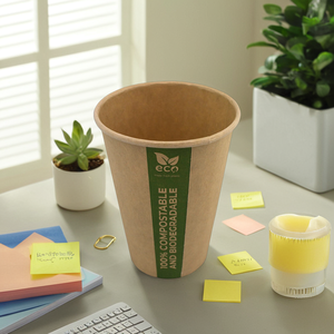 Taza de papel recubierta de PLA reciclable y compostable de 210ml para servir bebidas calientes y frías - Product Image 1