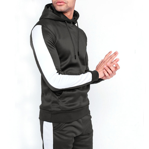 Conjunto de ropa de gimnasia personalizada para hombre, ropa deportiva de poliéster para correr de algodón, capucha sólida de dos piezas, diseño de sublimación de diamantes de imitación DTF/DTG - Product Image 5