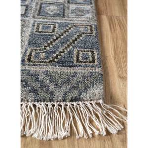 Alfombra de Lana Anudada a Mano Erbe LCA-828 Azul, Diseño Rectangular de Patchwork para Sala de Estar, Dormitorio, Hecha a Mano, Abstracta, Oriental, Juvenil - Product Image 4