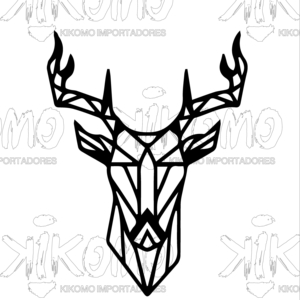 Tableau géométrique cerf ou chevreuil en MDF noir - Product Image 3