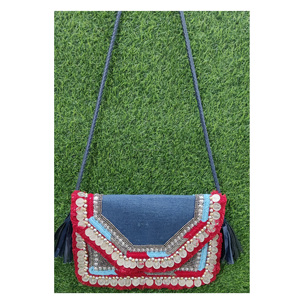 Bolso de mano nupcial de lujo personalizado hecho a mano, bolso de mensajero bohemio para mujer, bolso de mano para fiesta de noche para mujer India - Product Image 3
