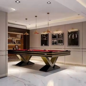 NOUVEAU - Table de billard/snooker d'intérieur de luxe moderne en bois massif, entièrement noire, 7, 8 ou 9 pieds, avec plateau en ardoise et coussinets en caoutchouc, pour usage domestique ou professionnel. - Product Image 5
