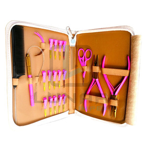 Kit d'outils de salon de soins capillaires en couleur Plasm or rose vif meilleur kit pour l'installation d'extension de cheveux avec étiquetage de marque avec logo personnalisé - Product Image 1