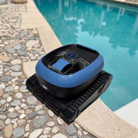 Robot nettoyeur de piscine R9 Navigation intelligente 150min Nettoyeur de piscine sans fil Robot grimpe mur, sol et ligne de flottaison Nettoyage 1,600 pieds carrés