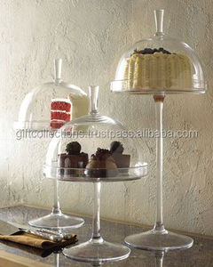 Best Quality Nordic Style Eco-Friendly Clear <b>Glass</b> Set of Three Cake Stand with <b>Dome</b> for Desserts - Product Image 5