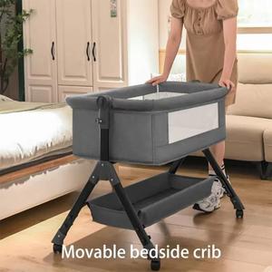 Xách Tay Gấp Chiều Cao Có Thể Điều Chỉnh Mới Sinh Ra Trẻ Mới Biết Đi Bassinet Bé Cái Nôi Giường Du Lịch Di Động Giường Cũi Với Màn Muỗi - Product Image 2