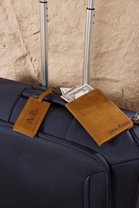 Direct Sales of Customized Soft Genuine Leather <b>Luggage</b> Tag LLT-0054 from Factory Direct Sales for Travel Tags - Product Image 2