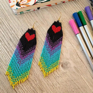 Pendientes de araña hechos a mano con cuentas de arroz de colores y borlas, joyería de moda para mujeres y niñas para bodas - Product Image 4