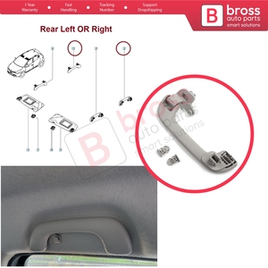 มือจับหลังคาด้านในประตูหลังสีเทาอ่อน รุ่น BDP1568 สำหรับรถยนต์ Megane 3 4 Scenic 3 Clio 4 Kadjar Captur Master 3 Movano 739400011R - Product Image 5
