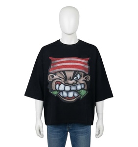 T-shirt graphique surdimensionné pour homme, imprimé cartoon, streetwear, hip hop, coupe ample, décontracté, coton, tendance estivale - Product Image 1