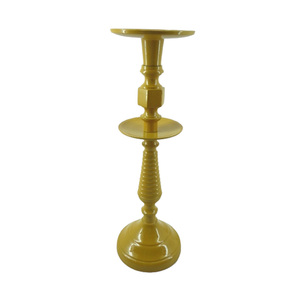 Bougeoir en aluminium pour la décoration de la maison, lot de 3 bougeoirs à revêtement en poudre jaune pour décoration de mariage faits à la main en vrac - Product Image 2