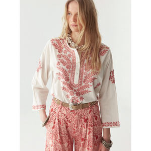 Pantalones Palazzo de Crepé para Mujer, Corte Holgado, Color Rosa Martini, Pierna Ancha, Cintura Alta, Talla XL, con Decoración Calada - Product Image 2