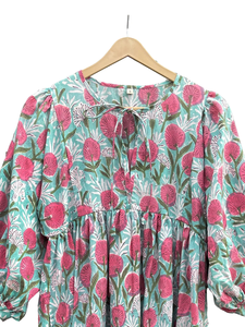 Vestido de Verano Estampado a Mano |   Vestido de Algodón |   Estampado Floral |   Hecho a Mano - Product Image 4