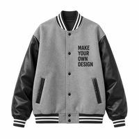 Veste universitaire d'hiver respirante haut de gamme avec logo personnalisé et patch chenille sur le devant, vente en gros
