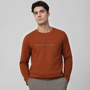 Pull en éponge française d'hiver de haute qualité pour hommes, épaule tombante en coton uni personnalisé avec logo en relief 3D, sweat-shirt ras du cou ODM - Product Image 1