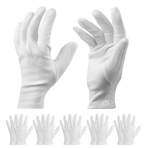 Pas cher Interlock Atelier Travail Absorption Sueur Industrie Inspection Protection Couture Ménage Blanc Coton Travail Main Gants - Product Image 4