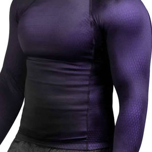 Courir Compression Sportswear Slim Fit Fitness Gym Chemises/Manches Longues O Cou Coton Polyester Compression Chemises Pour Hommes - Product Image 5
