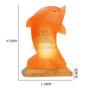 โคมไฟเกลือทรงเกลือทำจากวัสดุที่ดีที่สุดโคมไฟเกลือรูปปลาโลมา - Product Image 3