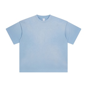 เสื้อยืดผ้าฝ้าย320gsm แอซิดสำหรับผู้ชายเสื้อซักแบบกรดแขนครึ่งหนาสวมใส่สบายออกแบบสไตล์เรียบง่ายได้ตามต้องการ - Product Image 2