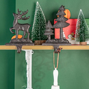 Soporte de calcetín de Navidad de Metal de lujo festivo para chimenea Mantel vacaciones decorativo colgante estante organizador - Product Image 5