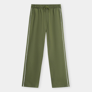 Pantalons de survêtement vert olive pour homme avec logo personnalisable, vêtements de sport décontractés, pantalon de sport à jambe droite, respirant, jogging de mode en gros - Product Image 1