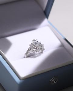 12x6mm Marquise Cut Moissanite Diamond Minimalist Bridal <b>Set</b> in Sterling <b>Silver</b> 18K Gold Plated | Engagement <b>Ring</b> Matching Band - Product Image 2