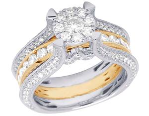 Bague de fiançailles unique en diamant Moissanite à plusieurs rangs en argent sterling S925 bijoux glacés pour femmes - Product Image 1