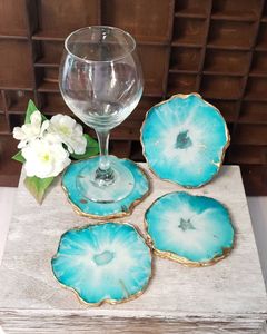 Handcrafted Resin <b>Coasters</b> Set Premium <b>Drink</b> <b>Coasters</b> <b>for</b> Table Protection - Product Image 2