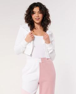 Conjuntos de sudadera informal de dos piezas con cuello redondo y pantalones de chándal con cordón para mujer, trajes con capucha de longitud corta - Product Image 5