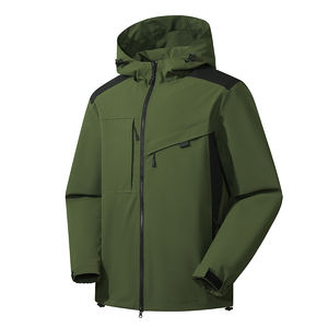 Veste d'hiver imperméable brodée avec logo personnalisé pour hommes sur support en tissu denim avec fermeture à glissière pour les sports de plein air - Product Image 5