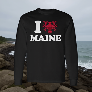 Camiseta de manga larga I Love Maine Lobster con diseño en forma de corazón - Product Image 3