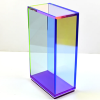 Rectangle irisé acrylique boîte taille personnalisée arc-en-ciel acrylique boîte salle de bain cuisine cosmétiques personnalisé stockage acrylique boîte
