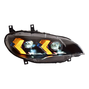 Conjunto de Faros Delanteros para BMW X6 E71 2008-2014, Modificación con Nuevas Luces LED de Circulación Diurna de Doble Color en Forma de Flecha - Product Image 2