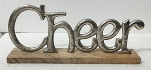 แผ่นไม้ตกแต่งต้นคริสต์มาสในร่มฐานไม้รูปปั้นโลหะอลูมิเนียมรูปตัวอักษร Noel Joy Christmas figurines - Product Image 6