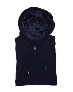 Sweats à capuche avec fermeture éclair et impression en vrac de tissus personnalisables Fournisseur de gros en satin sur mesure Sweats à capuche avec fermeture éclair pour hommes - Product Image 4