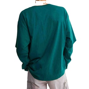 เสื้อยืดคอกลมชายทรงหลวมสองชั้น ผ้าเจอร์ซีย์คอตตอน 100% คุณภาพสูง ดีไซน์ล่าสุด ปรับแต่งได้ ระบายอากาศดี ขายส่ง - Product Image 2