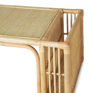Bandeja para servir revistas de ratán Natural decorativa al por mayor fabricada en Vietnam, bandejas de Base de madera para uso en restaurantes de Hotel - Product Image 2