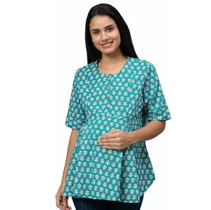 Damen Mutterschaft Stillen T-Shirt Nursing Oberteile solide Farbe Kurze Ärmel T-Shirt Mutterschaft Kleidung atmungsaktiv
