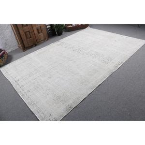 Tapis turc 6,6 x 9,9 pieds, grand tapis vintage, tapis en laine persane blanc - Product Image 2