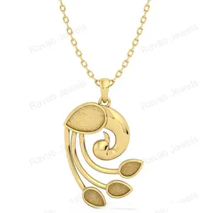 Best Seller Gold Plated Sterling Silver 925 Silver Jewelry Made In India 25mm Peacock Style Keepsake Jewelry Breastmilk For Lady