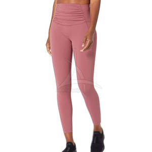 Mallas deportivas personalizadas para mujer-Cintura elástica de alta calidad Sólido Transpirable Ligero Spandex/Poliéster Tamaño de color personalizado - Product Image 2