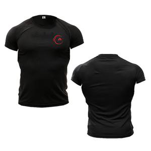 T-shirt de course à pied Muscle Fit décontracté pour hommes Logo personnalisé Vêtements de sport en coton et polyester pour l'entraînement en salle de sport Conception respirante - Product Image 3